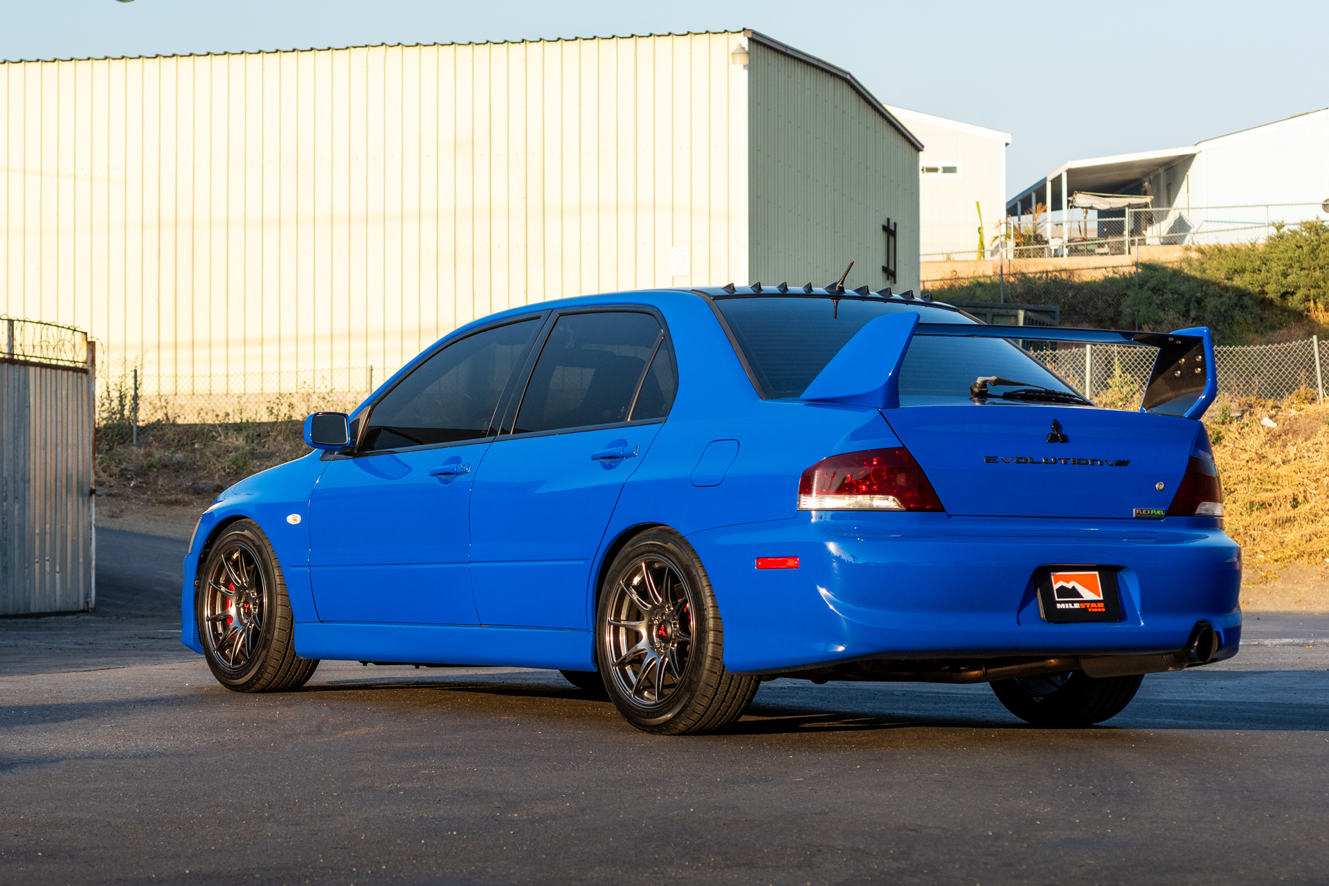 milestar ms932 sport on blue mitsubishi evo