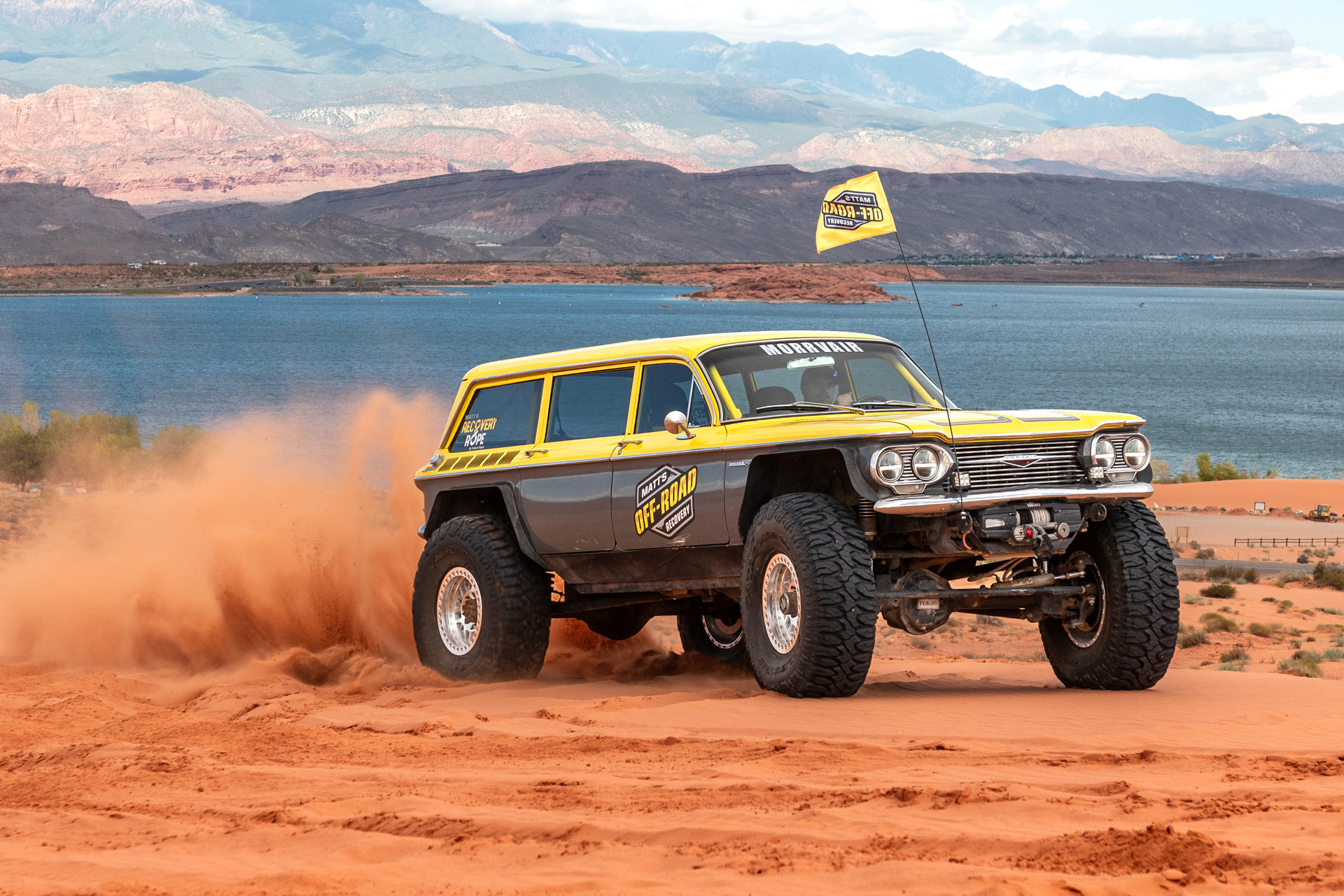 milestar patagonia mt-02 on yellow chevrolet corvair