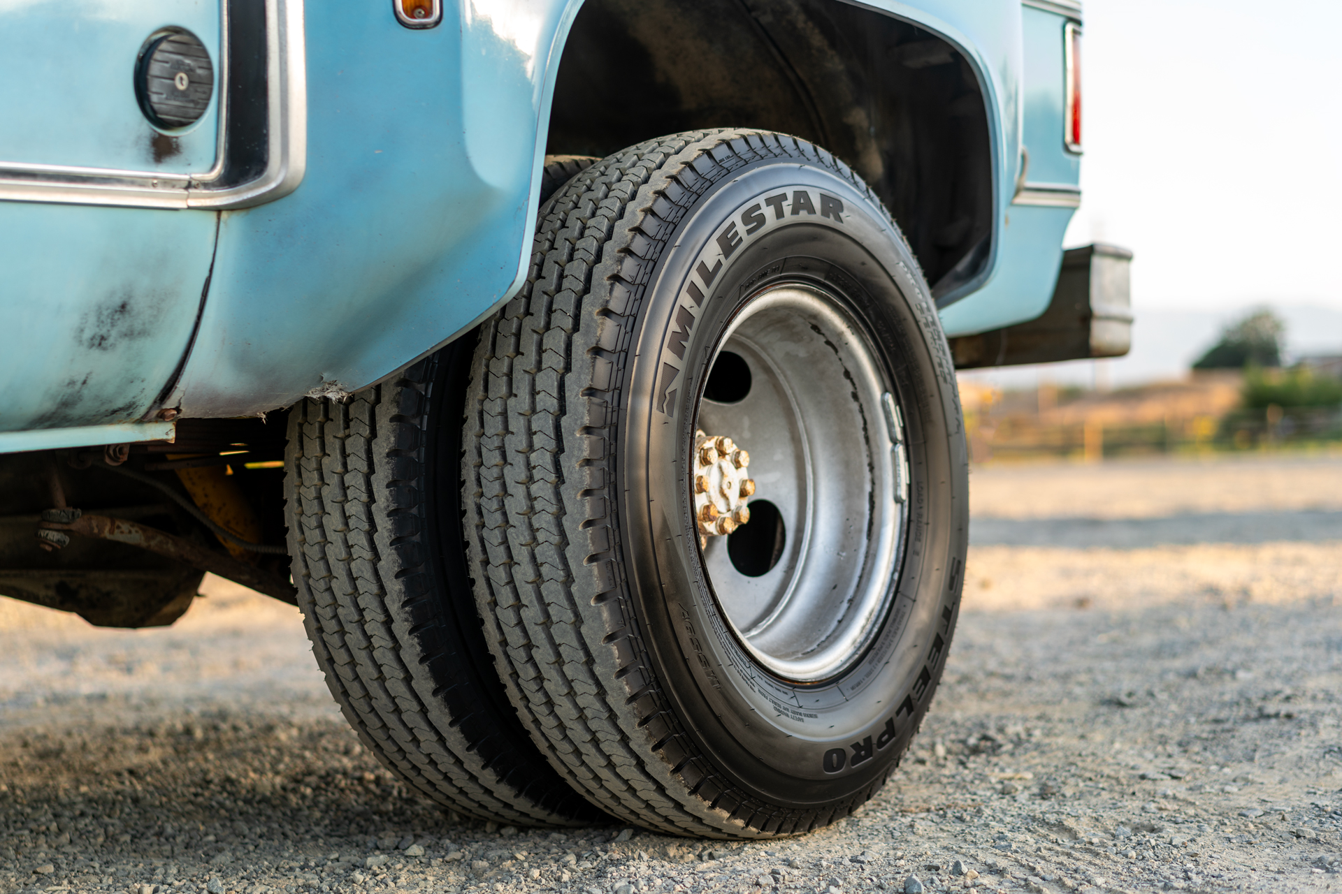 milestar steelpro ms597 on blue gmc camper special dually